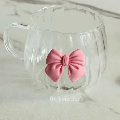 Little Pink Bow Charm Mug (Single Piece)