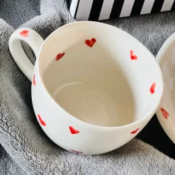 Little Red Heart (set of six cups and saucers)