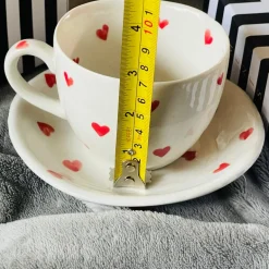 Little Red Heart (set of six cups and saucers)