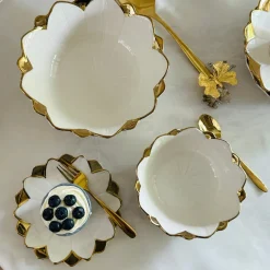 Luxury Classic Gold Tulip Soup Bowl