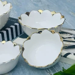 Luxury Classic Gold Tulip Dessert Bowl