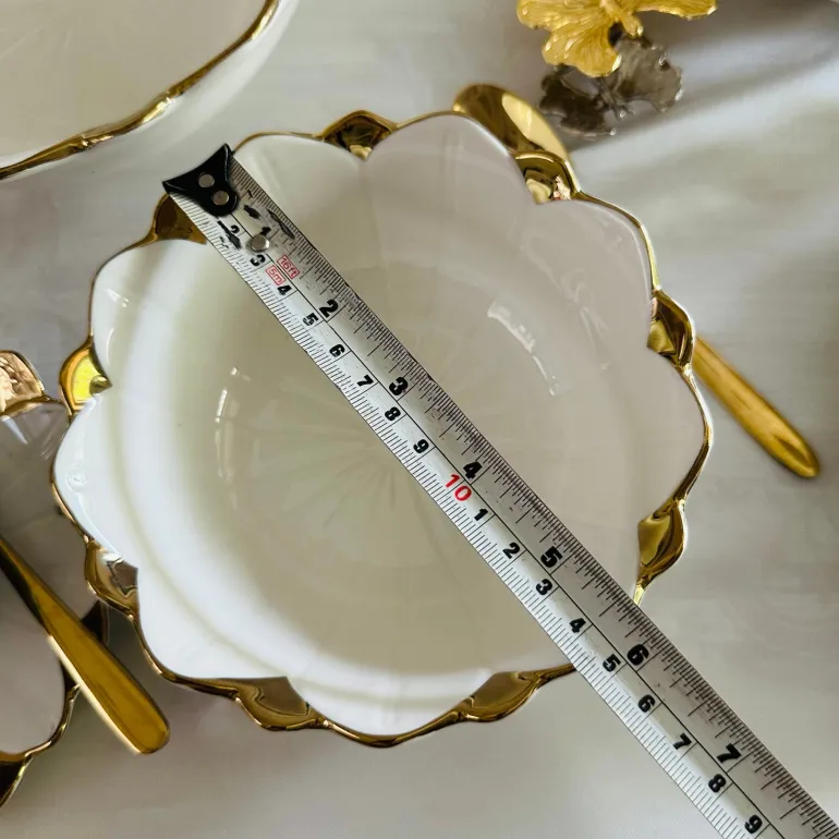 Luxury Classic Gold Tulip Soup Bowl