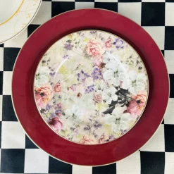 Maroon Rose Dream (18 piece plate set)