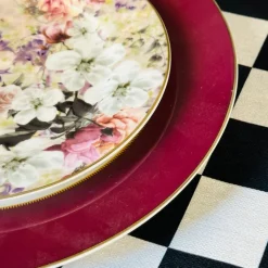 Maroon Rose Dream (18 piece plate set)