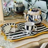 Mat Black & White Stripes Gold Border NBK