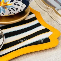 Mat Black & White Stripes Gold Border NBK