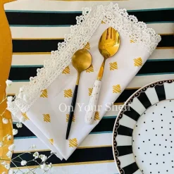 Mat Black & White Stripes Gold Border NBK