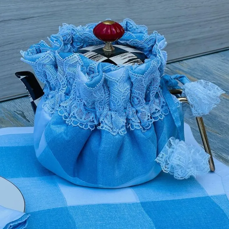 Mats & Napkin Set Blue Check