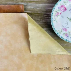 Mats Leatherette Gold Floral set of 6