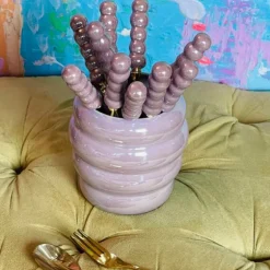 Metallic Teaspoons & Forks Pink (set of 13)