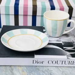 Milano Tea Cups & Saucers Tiffany Blue (set of six)