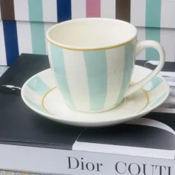 Milano Tea Cups & Saucers Tiffany Blue (set of six)