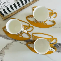 Mustard Cup Charms Coasters (Set Of 2)