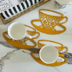 Mustard Cup Charms Coasters (Set Of 2)