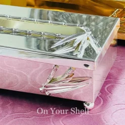 Orchid Tissue Box Silver Bamboo Leaf