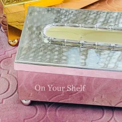 Orchid Tissue Box Silver Banana Leaf