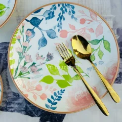 Pastel Bloom Harmony Dinnerware Set (24 Piece Plate Set)