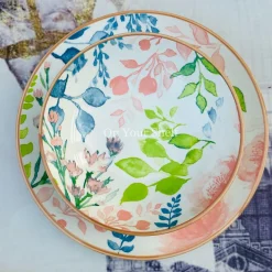 Pastel Bloom Harmony Dinnerware Set (24 Piece Plate Set)