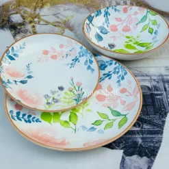 Pastel Bloom Harmony Dinnerware Set (24 Piece Plate Set)