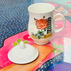 Peaches Red Rose With A Lid (single mug)