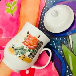 Peaches Red Rose With A Lid (single mug)
