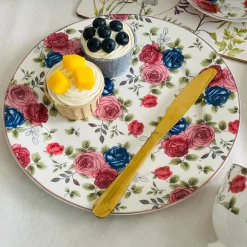 Petals of Blue and Pink Tea Set (24 piece tea set)