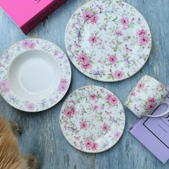 18 Piece Plate Set Floral Gardens