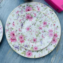 24 Piece Plate Set Floral Gardens