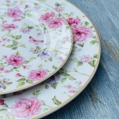 18 Piece Plate Set Floral Gardens