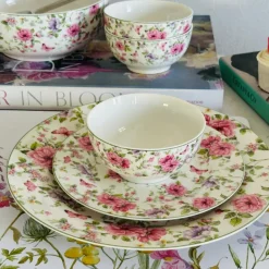 18 Piece Plate Set Floral Gardens
