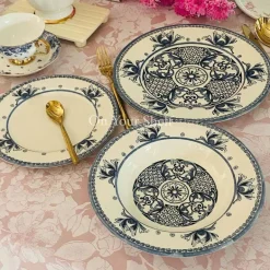 18 Piece Plate Set Tiara Blue