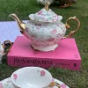 24 Piece Tea Set White Spring