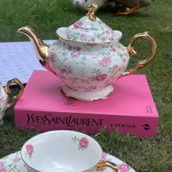 24 Piece Tea Set White Spring