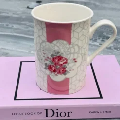 Pink & Grey Floral Mugs (set of six)