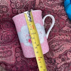 Pink & Grey Floral Mugs (set of six)