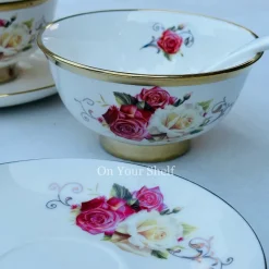 Pink & White Rose Soup Set (20 Piece Soup Set)