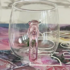 Pink Tulip Charm Glass Mug (Single Piece)