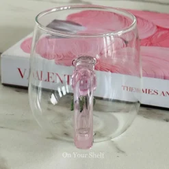 Pink Tulip Charm Glass Mug (Single Piece)