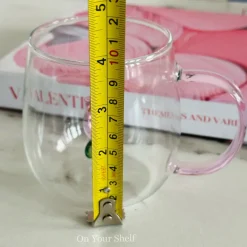 Pink Tulip Charm Glass Mug (Single Piece)