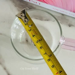 Pink Tulip Charm Glass Mug (Single Piece)