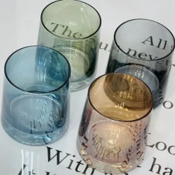 PrismCraft Spectrum Glass Set: A Symphony of Elegance in Four Colors (set of four)
