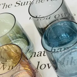 PrismCraft Spectrum Glass Set: A Symphony of Elegance in Four Colors (set of four)