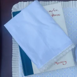 Pure Elegance White Napkin (single piece) Step into a dreamy ambiance with our Pure White Table Mat, adorned with a beautiful white edging. Measuring 16 by 16 inches, it's the perfect enchanting touch for any occasion, adding a whimsical elegance to your dining experience. "Versatile and timeless, our Pure White Table Mat complements any tea set or tableware effortlessly. With its understated elegance, it seamlessly blends with any decor, adding a touch of sophistication to every table setting.