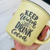 Quotation Mug “Keep Warm & Drink Cocoa” (Single Piece)