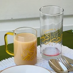 Ramazan Kareem Glass Mug With Handle (single piece)