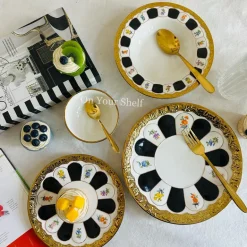 Regal Bloom Dinnerware Set (24 Piece Plate Set)