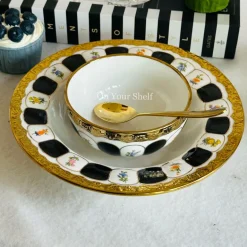Regal Bloom Dinnerware Set (24 Piece Plate Set)