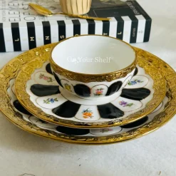Regal Bloom Dinnerware Set (24 Piece Plate Set)