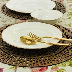 Regal Essence: White and Gold Classic Collection - Deep Plate (single piece)