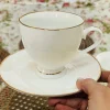 Regal Essence: White and Gold Classic Collection - Tea Cup & Saucer (single cup and single saucer)